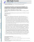 Cover page: Computational Prediction and Experimental Validation of a Bridged Cation Intermediate in Akanthomycin Biosynthesis