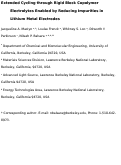 Cover page: Extended Cycling through Rigid Block Copolymer Electrolytes Enabled by Reducing Impurities in Lithium Metal Electrodes