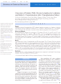 Cover page: Outcomes of Patients With Chronic Lymphocytic Leukemia and Richter's Transformation After Transplantation Failure