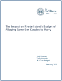 Cover page: The Impact on Rhode Island’s Budget of Allowing Same-Sex Couples to Marry