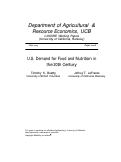 Cover page: U.S. Demand for Food and Nutrition in the 20th Century