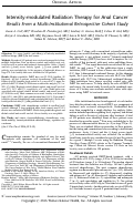 Cover page: Intensity-modulated Radiation Therapy for Anal Cancer Results From a Multi-Institutional Retrospective Cohort Study