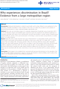 Cover page: Who experiences discrimination in Brazil? Evidence from a large metropolitan region.