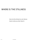Cover page: Where Is the Stillness