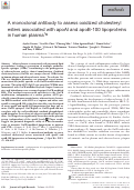 Cover page: A monoclonal antibody to assess oxidized cholesteryl esters associated with apoAI and apoB-100 lipoproteins in human plasma 1 [S]