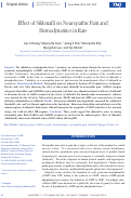 Cover page: Effect of Sildenafil on Neuropathic Pain and Hemodynamics in Rats