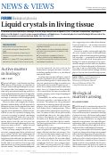 Cover page: Biological physics: Liquid crystals in living tissue.