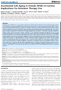 Cover page: Accelerated cell aging in female APOE-ε4 carriers: implications for hormone therapy use.