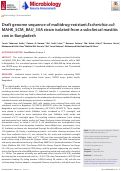 Cover page: Draft genome sequence of multidrug-resistant Escherichia coli MAHK_SCM_BAU_30A strain isolated from a subclinical mastitis cow in Bangladesh.