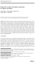 Cover page: Integrated economic and climate projections for impact assessment