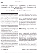 Cover page: Differential Participation, a Potential Cause of Spurious Associations in Observational Cohorts in Environmental Epidemiology.