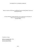 Cover page: Observed Adolescent Disclosure and Maternal Emotions During Mother-Adolescent Conflict Discussions