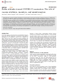 Cover page: Public attitudes toward COVID-19 vaccination: The role of vaccine attributes, incentives, and misinformation