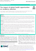 Cover page: The impact of global health opportunities on residency selection.