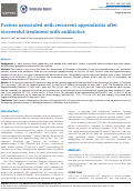 Cover page: Factors associated with recurrent appendicitis after successful treatment with antibiotics.