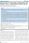 Cover page: Molecular Basis for Vulnerability to Mitochondrial and Oxidative Stress in a Neuroendocrine CRI-G1 Cell Line