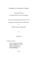 Cover page: Nanomaterials Design for Thermal Energy Conversion Technologies /