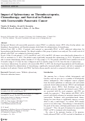 Cover page: Impact of Splenectomy on Thrombocytopenia, Chemotherapy, and Survival in Patients with Unresectable Pancreatic Cancer