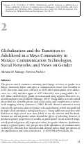 Cover page: Globalization and the Transition to Adulthood in a Maya Community in Mexico: Communication Technologies, Social Networks, and Views on Gender