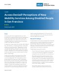 Cover page: Access Denied? Perceptions of New Mobility Services Among Disabled People in San Francisco