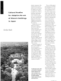 Cover page: Cultural Hurdles for Adaptive Re-use of Historic Buildings in Japan