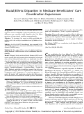 Cover page: Racial/Ethnic Disparities in Medicare Beneficiaries’ Care Coordination Experiences