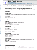 Cover page: Person Ability Scores as an Alternative to Norm-Referenced Scores as Outcome Measures in Studies of Neurodevelopmental Disorders.