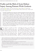 Cover page: Frailty and the Risk of Acute Kidney Injury Among Patients With Cirrhosis