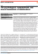 Cover page: The psychological, computational, and neural foundations of indebtedness.