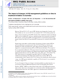 Cover page: The impact of changes in HIV management guidelines on time to treatment initiation in Australia