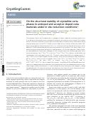 Cover page: On the structural stability of crystalline ceria phases in undoped and acceptor-doped ceria materials under in situ reduction conditions