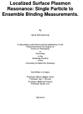 Cover page: Localized Surface Plasmon Resonance: Single Particle to Ensemble Binding Measurements