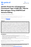 Cover page: Genetic Knock-Ins of Endogenous Fluorescent Tags in RAW 264.7 Murine Macrophages Using CRISPR/Cas9 Genome Editing.