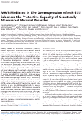 Cover page: AAV8-Mediated In Vivo Overexpression of miR-155 Enhances the Protective Capacity of Genetically Attenuated Malarial Parasites