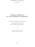 Cover page: Measures of Efficiency for Secure Multiparty Computation