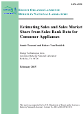 Cover page: Estimating Sales and Sales Market Share from Sales Rank Data for Consumer Appliances