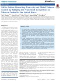 Cover page: Call to Action: Promoting Domestic and Global Tobacco Control by Ratifying the Framework Convention on Tobacco Control in the United States