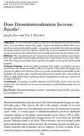 Cover page: Does Deinstitutionalization Increase Suicide?