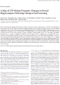 Cover page: A map of LTP-related synaptic changes in dorsal hippocampus following unsupervised learning.