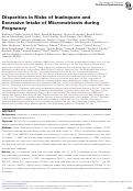 Cover page: Disparities in Risks of Inadequate and Excessive Intake of Micronutrients during Pregnancy