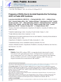 Cover page: Frequency of Prader-Willi syndrome in births conceived via assisted reproductive technology.