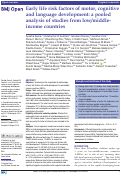 Cover page: Early life risk factors of motor, cognitive and language development: a pooled analysis of studies from low/middle-income countries