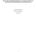 Cover page: How Gender-based Relationships Between a Student and Advisor in Economics Ph.D. Programs Impact Future Student Success