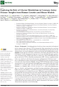 Cover page: Exploring the Role of Glycine Metabolism in Coronary Artery Disease: Insights from Human Genetics and Mouse Models.