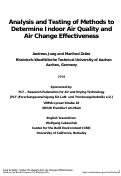 Cover page: Analysis and testing of methods to determine indoor air quality and air change effectiveness