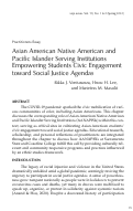 Cover page: Asian American Native American and Pacific Islander Serving Institutions Empowering Students Civic Engagement toward Social Justice Agendas