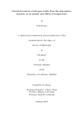 Cover page: Chemical removal of nitrogen oxides from the atmosphere: Impacts on air quality and effects of temperature