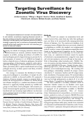 Cover page: Targeting Surveillance for Zoonotic Virus Discovery - Volume 19, Number 5—May 2013 - Emerging Infectious Diseases journal - CDC