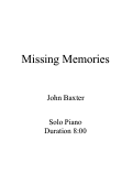 Cover page: Missing Memories