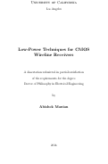 Cover page: Low-Power Techniques for CMOS Wireline Receivers